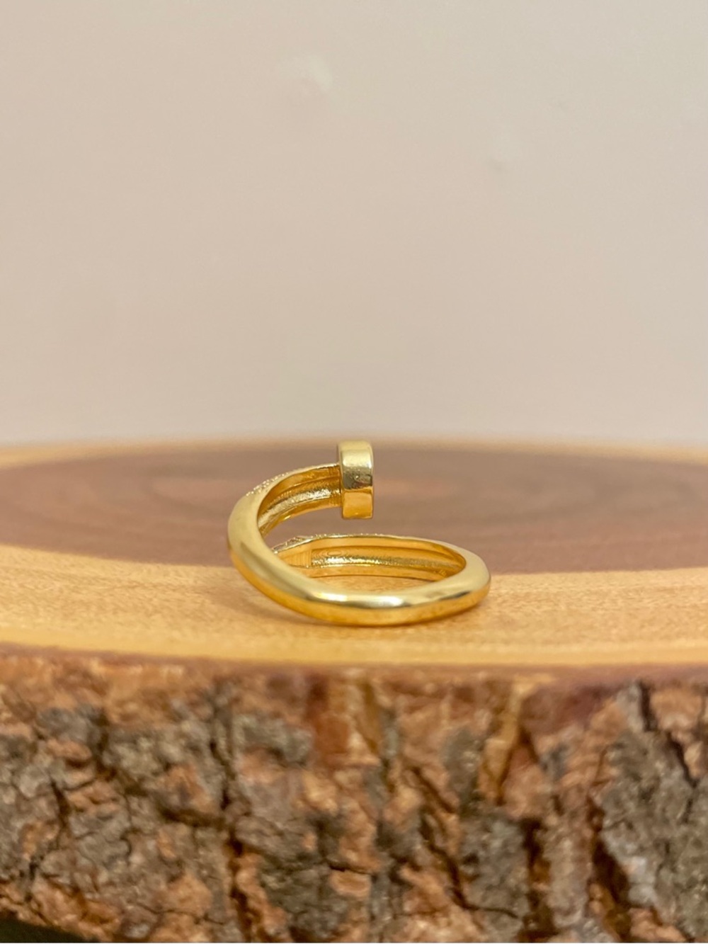 Iced Out Yellow Gold Filled Adjustable Nail Wrap Ring Designer Inspired NWOT - Picture 5 of 7